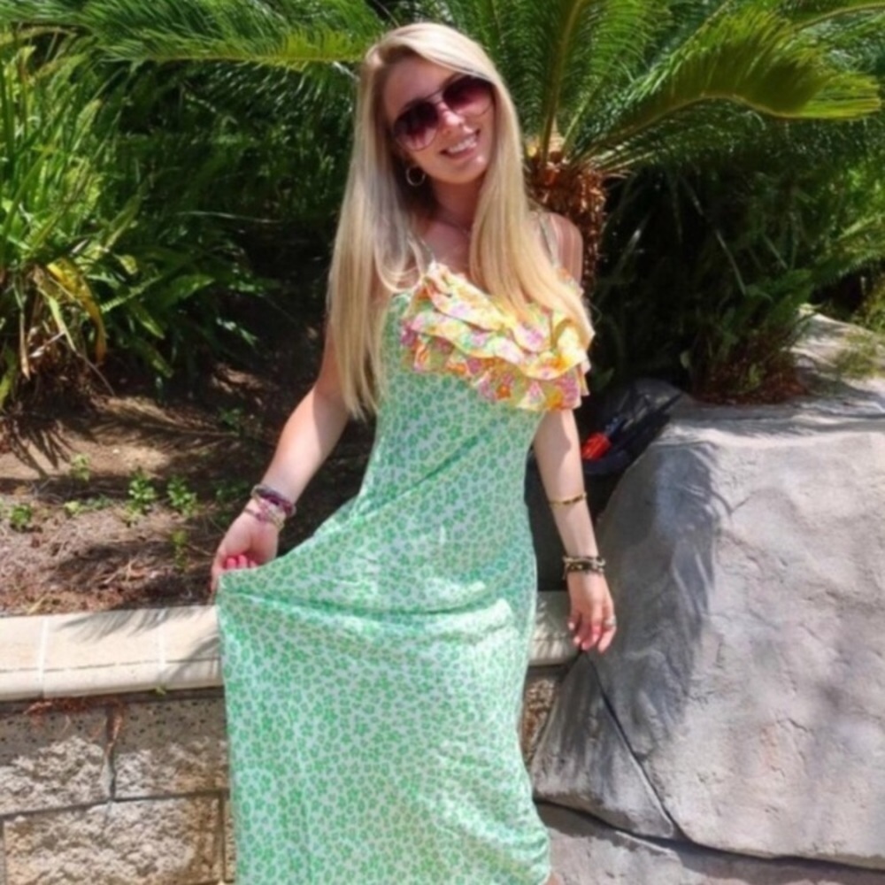 RIXO Target Leopard Sleeveless Ruffle Slip Dress - Picture 2 of 15